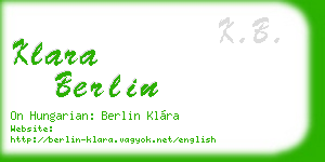 klara berlin business card